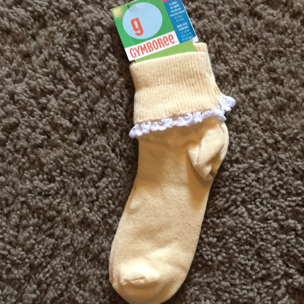 NWTs Vintage Gymboree yellow socks Shoe 11-13